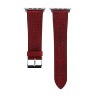 Dot Pattern Leren bandje - Rood - Geschikt voor Apple Watch 44mm / 45mm&nbsp;/ 46mm / 49mm
