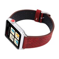 Dot Pattern Leren bandje - Rood - Geschikt voor Apple Watch 44mm / 45mm&nbsp;/ 46mm / 49mm