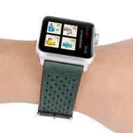 Dot Pattern Leren bandje - Donker groen - Geschikt voor Apple Watch 44mm / 45mm&nbsp;/ 46mm / 49mm