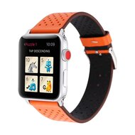 Dot Pattern Leren bandje - Oranje - Geschikt voor Apple Watch 44mm / 45mm&nbsp;/ 46mm / 49mm