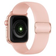 Elastische Solo Loop bandje - Roze - Geschikt voor Apple Watch 44mm / 45mm&nbsp;/ 46mm / 49mm