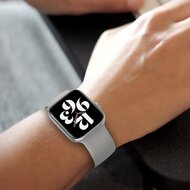 Elastische Solo Loop bandje - Grijs - Geschikt voor Apple Watch 44mm / 45mm&nbsp;/ 46mm / 49mm