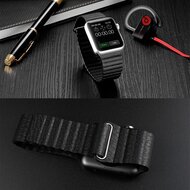 PU Leather Loop bandje - Zwart - Geschikt voor Apple Watch 38mm / 40mm / 41mm / 42mm