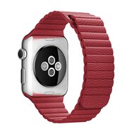 PU Leather Loop bandje - Rood - Geschikt voor Apple Watch 44mm / 45mm&nbsp;/ 46mm / 49mm