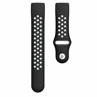 Fitbit Charge 3 &amp; 4 siliconen DOT bandje - Zwart + Grijs Maat: S/M