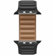 Leather Link serie bandje - Zwart - Geschikt voor Apple Watch 38mm / 40mm / 41mm / 42mm