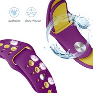 Sportbandje combi-kleuren - Paars + geel - Geschikt voor Apple Watch 38mm / 40mm / 41mm / 42mm