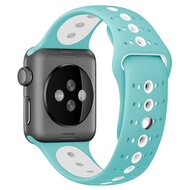 Sportbandje combi-kleuren - Blauw + wit - Geschikt voor Apple Watch 44mm / 45mm&nbsp;/ 46mm / 49mm