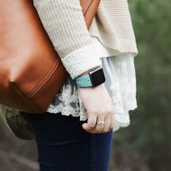 Sportbandje combi-kleuren - Blauw + wit - Geschikt voor Apple Watch 44mm / 45mm&nbsp;/ 46mm / 49mm