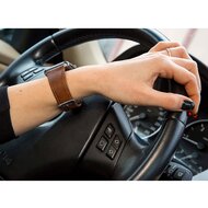 Retro leren bandje - Zwart - Geschikt voor Apple Watch 44mm / 45mm&nbsp;/ 46mm / 49mm