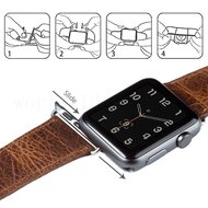 Retro leren bandje - Zwart - Geschikt voor Apple Watch 44mm / 45mm&nbsp;/ 46mm / 49mm