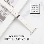 Leren Slim Fit bandje - Wit - Geschikt voor Apple Watch 44mm / 45mm&nbsp;/ 46mm / 49mm