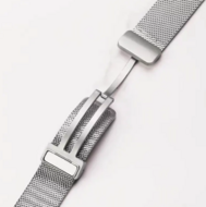 Milanese bandje met vouwbare magneetsluiting - Zilver - Geschikt voor Apple Watch 44mm / 45mm&nbsp;/ 46mm / 49mm
