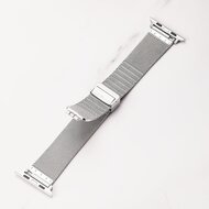 Milanese bandje met vouwbare magneetsluiting - Zilver - Geschikt voor Apple Watch 44mm / 45mm&nbsp;/ 46mm / 49mm