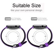 Bandje met gaatjes - 2 kleuren - Paars met zwart - Geschikt voor Apple Watch 44mm / 45mm&nbsp;/ 46mm / 49mm