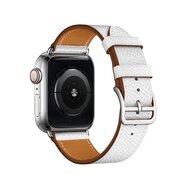 Lederen bandje - Wit - Geschikt voor Apple Watch 38mm / 40mm / 41mm / 42mm