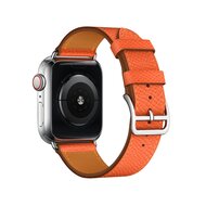Lederen bandje - Oranje - Geschikt voor Apple Watch 38mm / 40mm / 41mm / 42mm