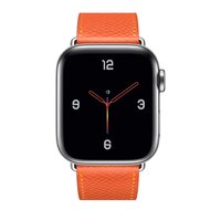 Lederen bandje - Oranje - Geschikt voor Apple Watch 44mm / 45mm&nbsp;/ 46mm / 49mm