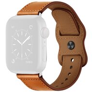 Leren bandje dubbele lus - Bruin - Geschikt voor Apple Watch 38mm / 40mm / 41mm / 42mm