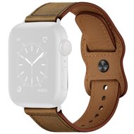 Leren bandje dubbele lus - Gemeleerd bruin - Geschikt voor Apple Watch 38mm / 40mm / 41mm / 42mm