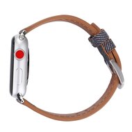Denim Pattern Echt Leren bandje - Grijs - Geschikt voor Apple Watch 38mm / 40mm / 41mm / 42mm