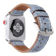 Denim Pattern Echt Leren bandje - Licht blauw - Geschikt voor Apple Watch 44mm / 45mm&nbsp;/ 46mm / 49mm