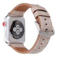 Denim Pattern Echt Leren bandje - Licht bruin - Geschikt voor Apple Watch 44mm / 45mm&nbsp;/ 46mm / 49mm
