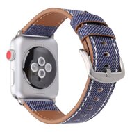 Denim Pattern Echt Leren bandje - Donker blauw - Geschikt voor Apple Watch 44mm / 45mm&nbsp;/ 46mm / 49mm