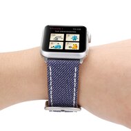 Denim Pattern Echt Leren bandje - Donker blauw - Geschikt voor Apple Watch 44mm / 45mm&nbsp;/ 46mm / 49mm