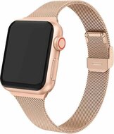 Milanese slim fit bandje - Champagne goud - Geschikt voor Apple Watch 44mm / 45mm&nbsp;/ 46mm / 49mm