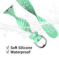 Siliconen 'Twist' bandje - Zee groen - Geschikt voor Apple Watch 38mm / 40mm / 41mm / 42mm