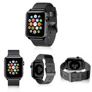 Milanese met gesp bandje - Zwart - Geschikt voor Apple Watch 38mm / 40mm / 41mm / 42mm