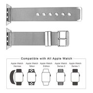 Milanese met gesp bandje - Zwart - Geschikt voor Apple Watch 38mm / 40mm / 41mm / 42mm