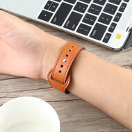 Leren bandje - Camel Bruin - Geschikt voor Apple Watch 38mm / 40mm / 41mm / 42mm