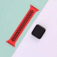 Solo Loop Sportbandje - Maat: L - Rood + Zwart - Geschikt voor Apple Watch 38mm / 40mm / 41mm / 42mm