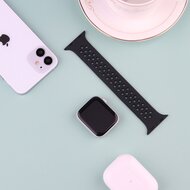 Solo Loop Sportbandje - Maat: L - Zwart - Geschikt voor Apple Watch 38mm / 40mm / 41mm / 42mm