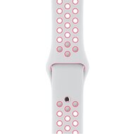 Sportbandje - Maat: S/M - Wit + Roze - Geschikt voor Apple Watch 38mm / 40mm / 41mm / 42mm