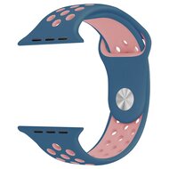 Sportbandje - Maat: M/L - Blauw + Roze - Geschikt voor Apple Watch 38mm / 40mm / 41mm / 42mm