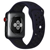 Sportbandje - Maat: S/M - Blauw + Zwart - Geschikt voor Apple Watch 44mm / 45mm&nbsp;/ 46mm / 49mm
