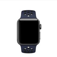 Sportbandje - Maat: S/M - Blauw + Zwart - Geschikt voor Apple Watch 44mm / 45mm&nbsp;/ 46mm / 49mm