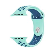 Sportbandje - Maat: S/M - Blauw + Groen - Geschikt voor Apple Watch 44mm / 45mm&nbsp;/ 46mm / 49mm