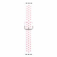 Siliconen sportband met gesp - Wit + Roze - Geschikt voor Apple Watch 38mm / 40mm / 41mm / 42mm