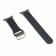 Siliconen sportband met gesp - Olijfgroen + Zwart - Geschikt voor Apple Watch 38mm / 40mm / 41mm / 42mm