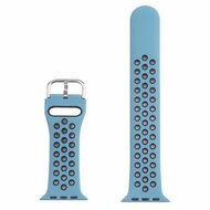 Siliconen sportband met gesp - Blauwgrijs + Zwart - Geschikt voor Apple Watch 38mm / 40mm / 41mm / 42mm