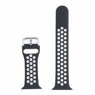 Siliconen sportband met gesp - Zwart + Wit - Geschikt voor Apple Watch 44mm / 45mm&nbsp;/ 46mm / 49mm