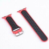 Siliconen sportband met gesp - Rood + Zwart - Geschikt voor Apple Watch 44mm / 45mm&nbsp;/ 46mm / 49mm