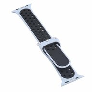 Siliconen sportband met gesp - Grijsblauw + Zwart - Geschikt voor Apple Watch 44mm / 45mm&nbsp;/ 46mm / 49mm