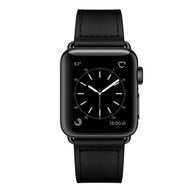 Leren bandje - Zwart - Geschikt voor Apple Watch 44mm / 45mm&nbsp;/ 46mm / 49mm