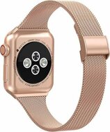 Milanese slim fit bandje - Champagne goud - Geschikt voor Apple Watch 38mm / 40mm / 41mm / 42mm