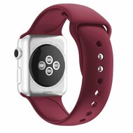 Siliconen sportbandje - Bordeaux - Dubbele druksluiting - Geschikt voor Apple Watch 44mm / 45mm&nbsp;/ 46mm / 49mm